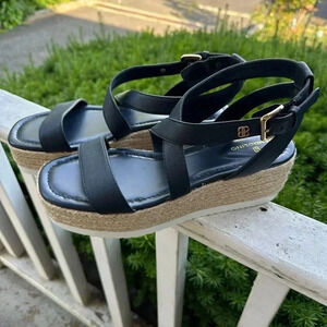 Bandolino MAJOR3 Open Toe Ankle Strap Wedge Espedrille Sandals Shoes 9M